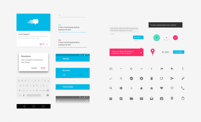 Android Lollipop Material Design UI kit for Sketch