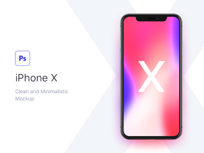 クリーンでミニマルなiPhone Xモックアップ