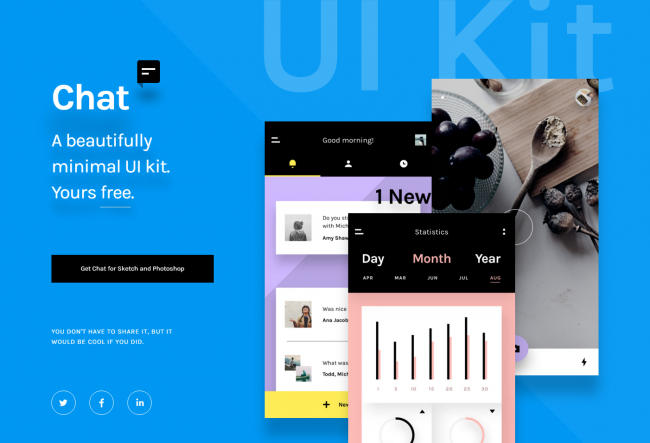 Free Chat UI kit for Photoshop and Sketch