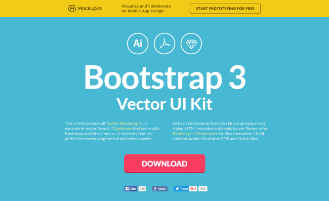 Bootstrap 3 Vector UI Kit