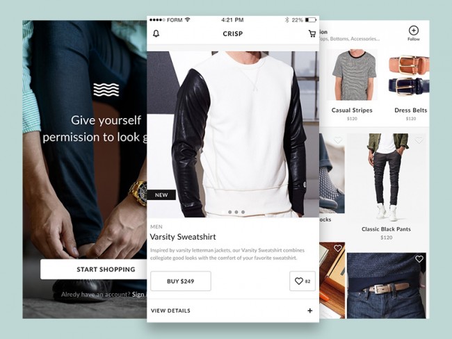 Crisp Free Ecommerce UI Kit for Sketch