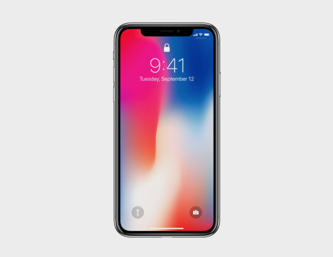 iPhone Xのフロントサイドモックアップ