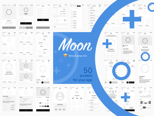 Moon wireframe kit