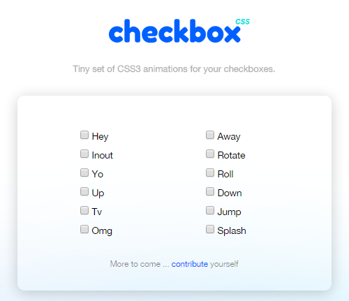 チェックボックスにアニメーションを実装できるCSSライブラリ