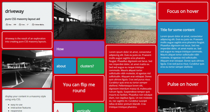 masonryレイアウトを実現できるCSSライブラリ