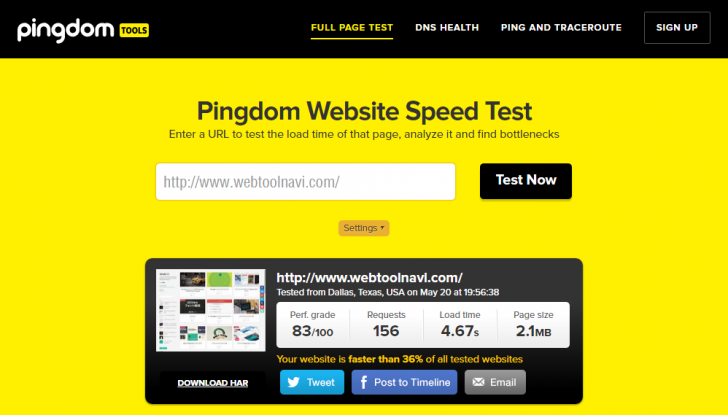 Pingdom Website Speed Test