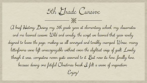 5th Grade Cursive