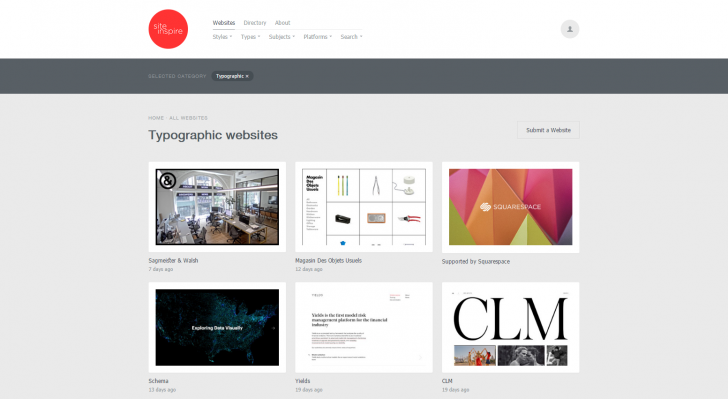 Typographic websites — siteInspire