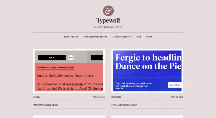 Typography Inspiration for the Modern Web → Typewolf