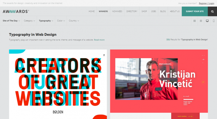 Best Examples of Typography in Web Design | Inspiration