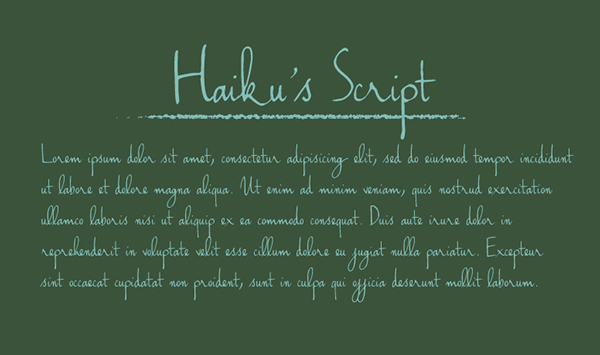 Haiku's Script Font