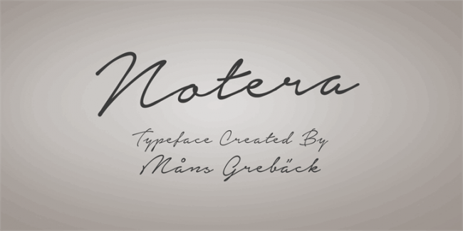 Notera Personal Use Only font