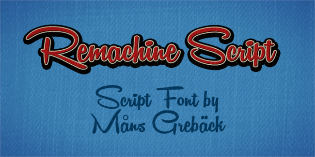 Remachine Script Personal Use font