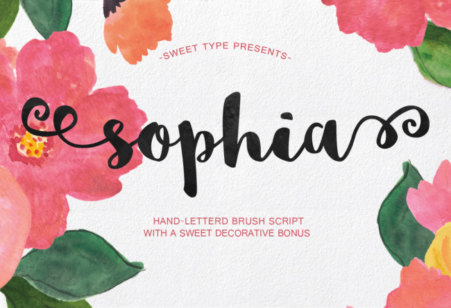 Sophia – Free Handlettered Brush Script Font