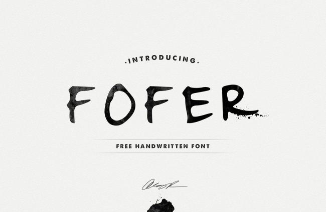 FOFER Handwritten Font インクで書いたようなフォント