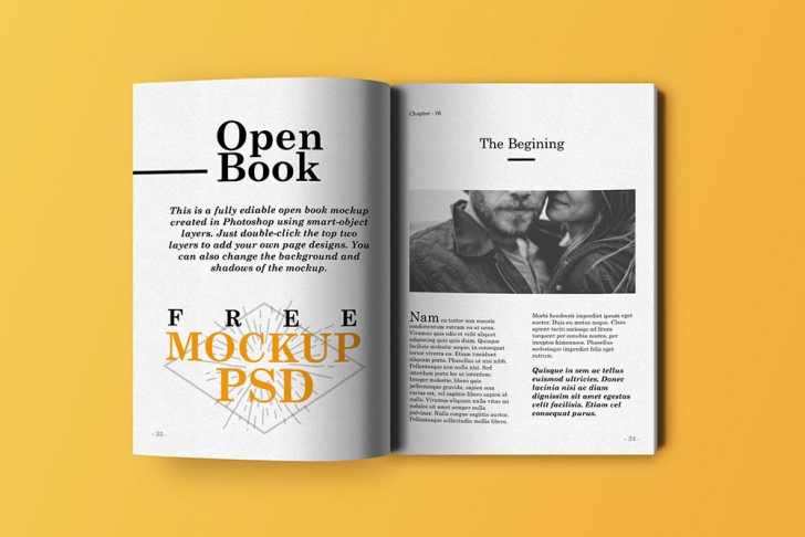 Open Book Mockup PSD