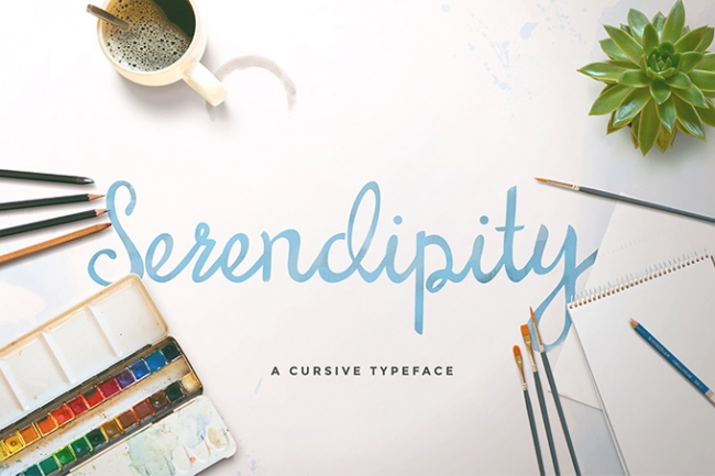 Serendipity Script Free Font ロゴや見出しに使いやすい、バランスの取れた手書きフォント
