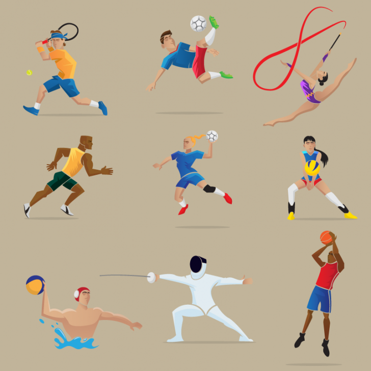 リオオリンピックに合わせた、スポーツのイラスト素材