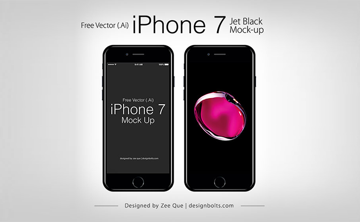 Free Vector Apple iPhone 7 Jet Black Mock-up In Ai & EPS Format（AI, EPS）