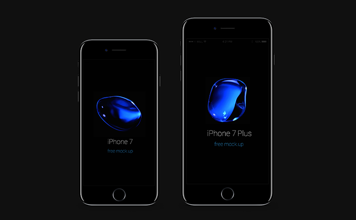 iPhone 7 Psd Jet Black Mockup