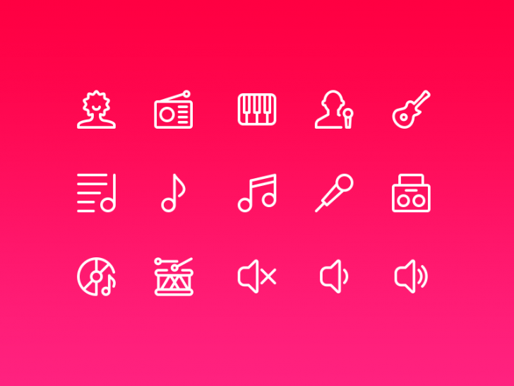 Music UI Icons Free PSD + Sketch