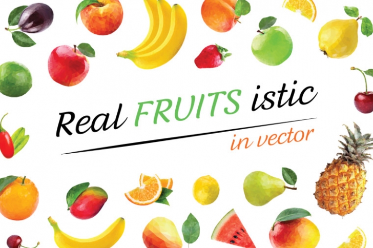 フルーツのイラスト素材「Fruits Illustration Freebie」（無料・商用可）