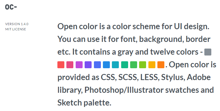 もう配色に迷わない！UIデザインに使える130色のカラーセット「Open Color」（Photoshop、Illustrator、Sketchのスウォッチ、カラーパレット付き）