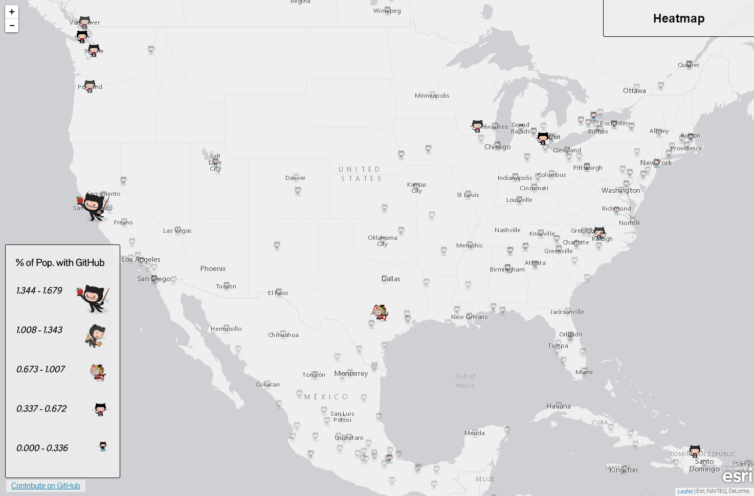 人口あたりのGitHub使用率を世界地図で見ることができる「GitHub Mapping」 | WordPressのための便利帳