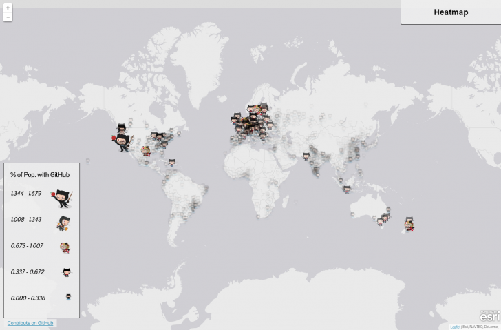世界のGitHub使用率