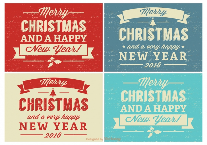 Retro Distressed Christmas Label Set