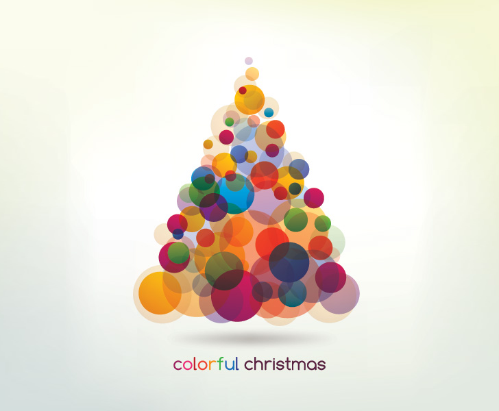 Colorful Christmas Tree Vector 