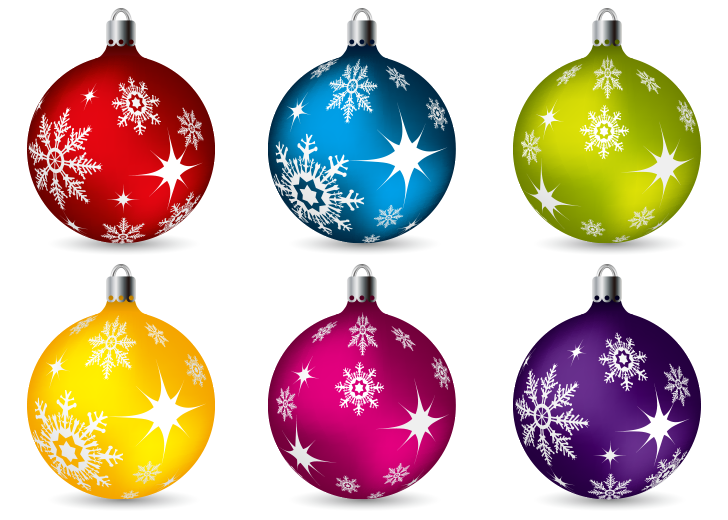 Christmas Balls Ornaments Vector Clip Art