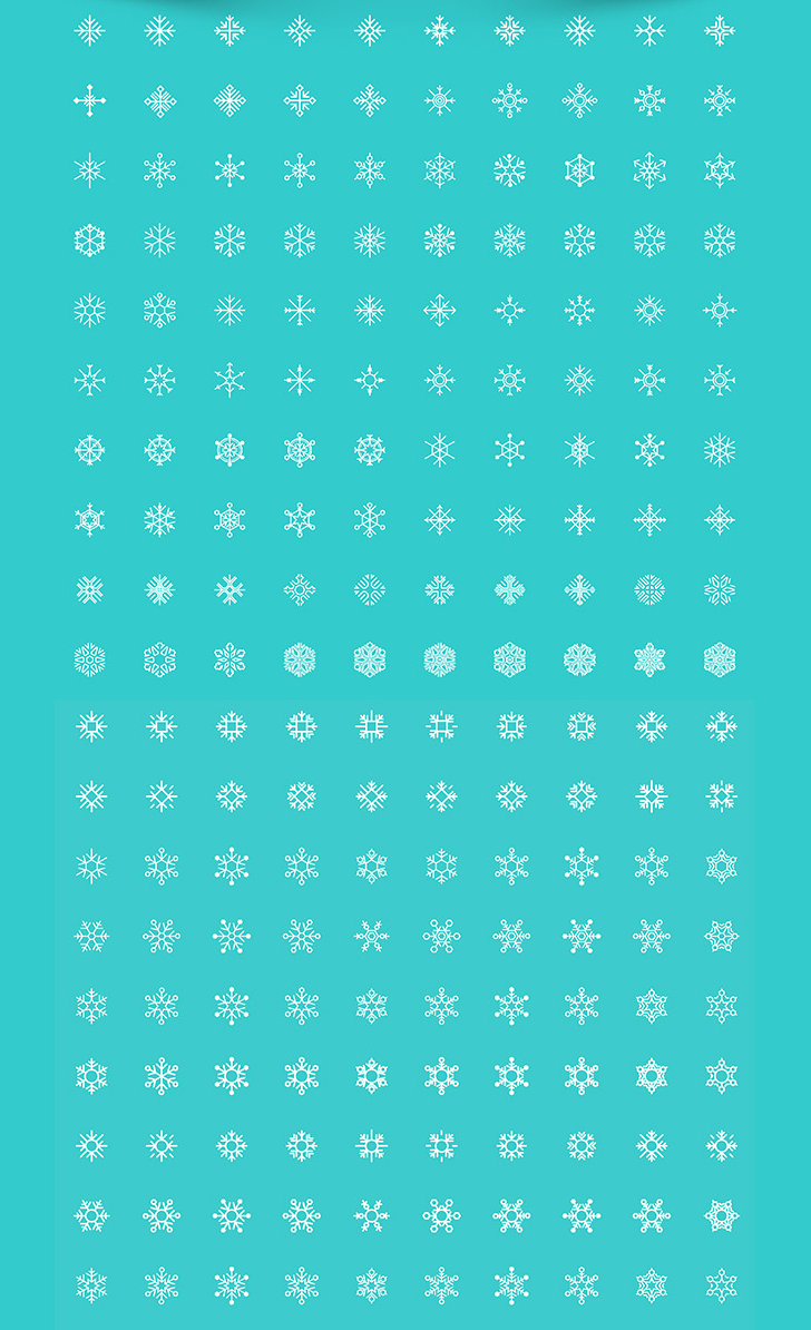 200 Free Snow Flakes in vector format