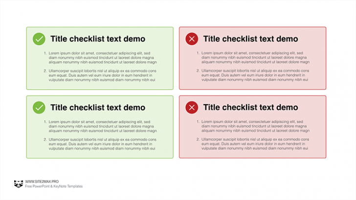 チャックリストの「Checklist free Keynote template」