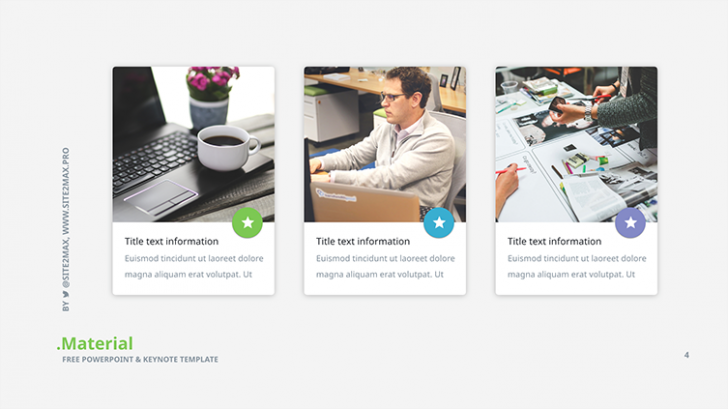 シンプルなビジネス向けの「“Material” free Keynote template」