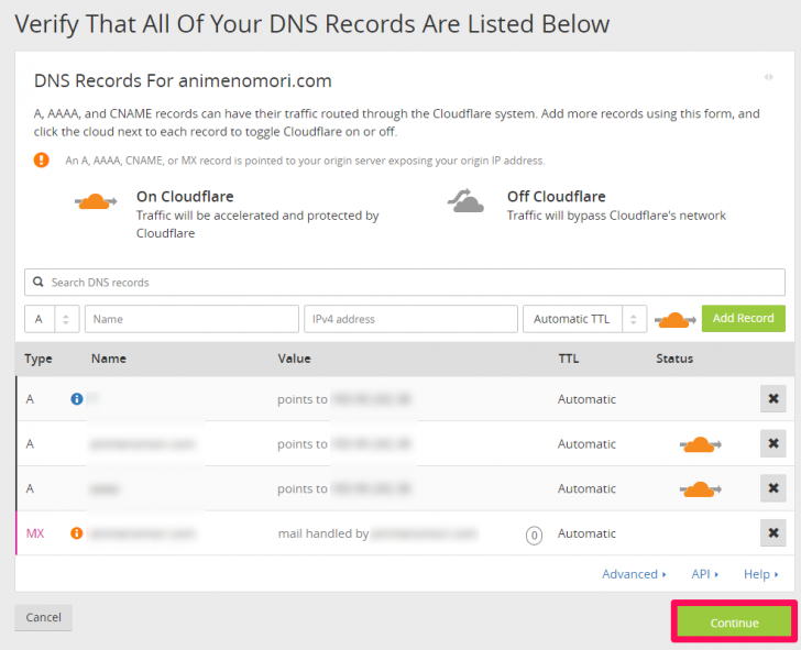 DNSレコードの一覧