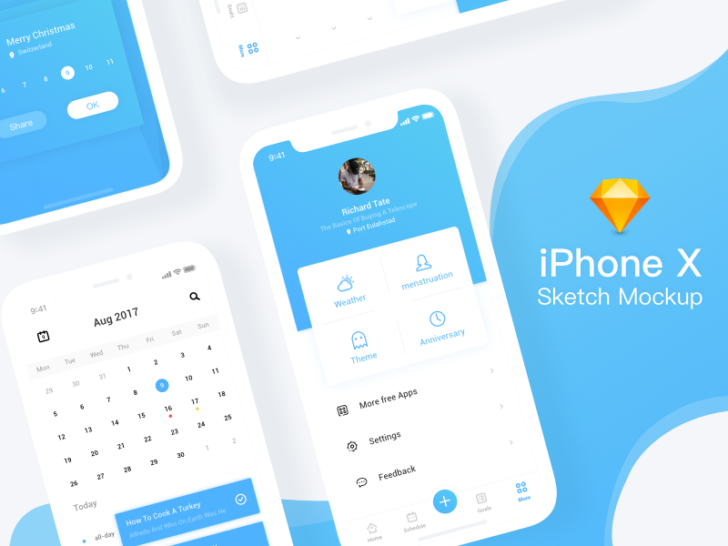 iPhone X Sketch mockup（Sketch/無料）