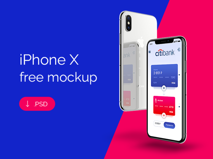 iPhone X free mockup（PSD/無料）