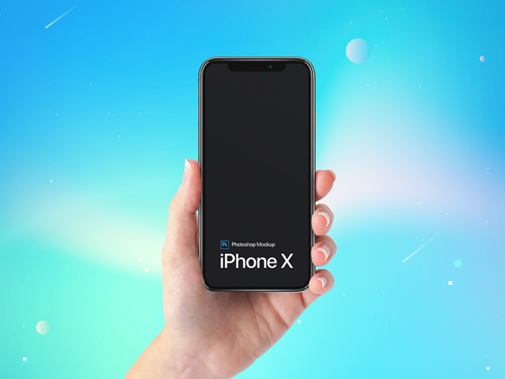 Free iPhone X on Hand Mockup（PSD/無料）