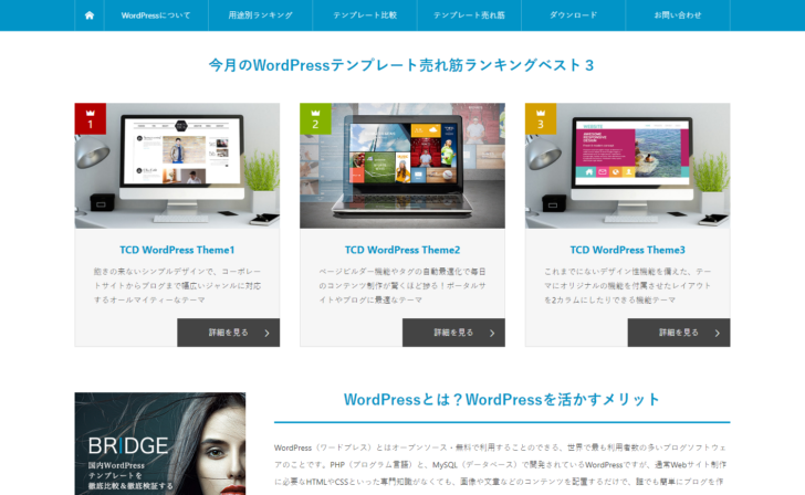 アフィリエイトサイト専用のWordPressテーマ「BRIDGE」