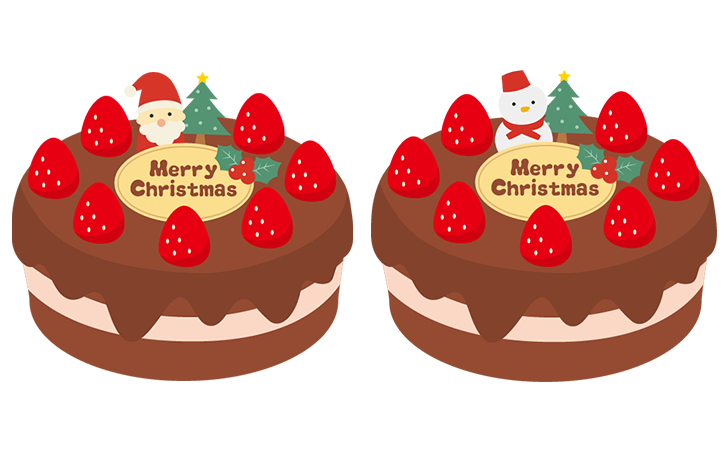 クリスマスケーキのイラスト＜チョコレートクリーム＞