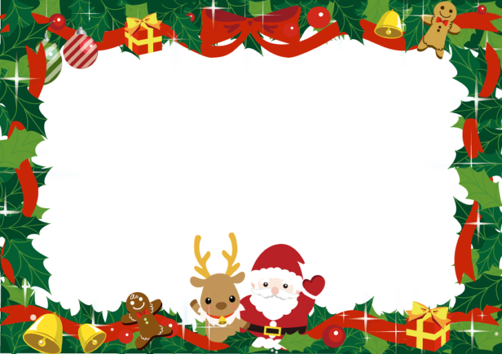 サンタクロースとトナカイのクリスマスカード