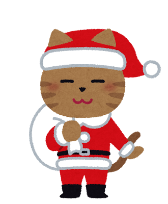 サンタ姿の猫のキャラクター